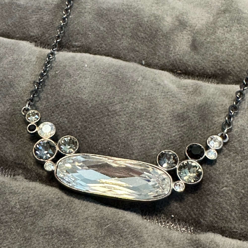 Touchstone Crystal Silver and Black Necklace
